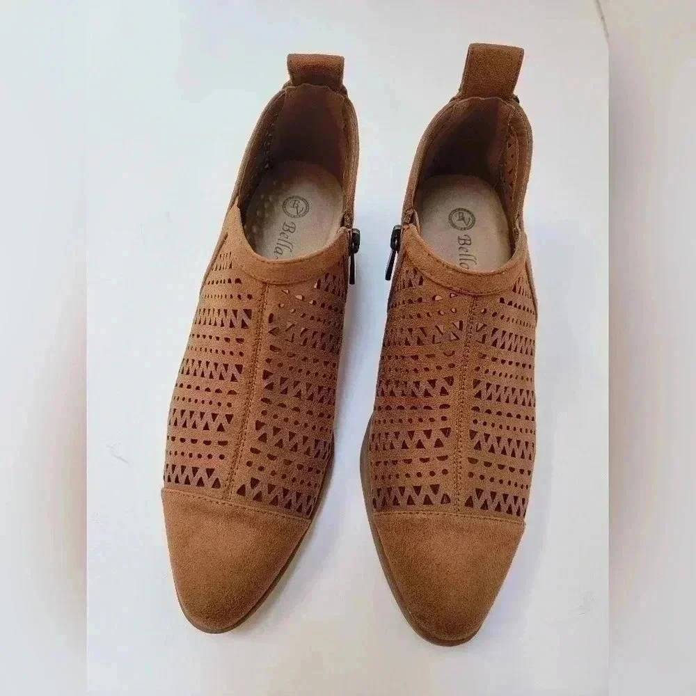 Bella Vita Women's Chop Out Leather Zip  Booties Size 7.5 - Picture 3 of 4